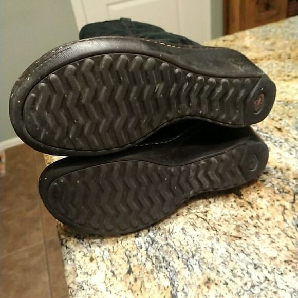 UGG Hartley Knee High Boots Black Suede & Sheep Skin Wedge S/N 3342 Size 7 M - Picture 11 of 12